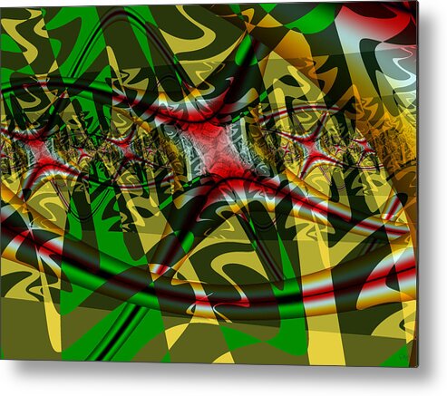 Fractal Metal Print featuring the digital art History Repeats by Debra Martelli