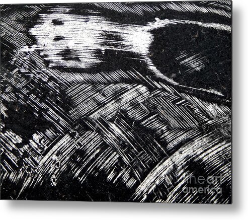 Black And White Photograph .not Manipulated Except To Become Black And White .very Dramatic Metal Print featuring the photograph Hog Fish Float One by Priscilla Batzell Expressionist Art Studio Gallery