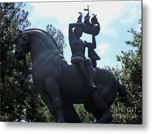 Stature Metal Print featuring the photograph Horse Statue by Francesca Mackenney