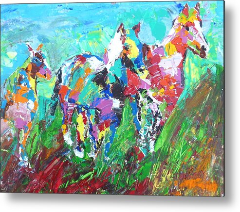 John Barney Metal Print featuring the painting Horses Two by John Barney
