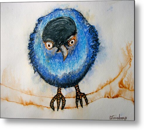 Birds Metal Print featuring the painting I am not going to take it anymore. by Patricia Arroyo