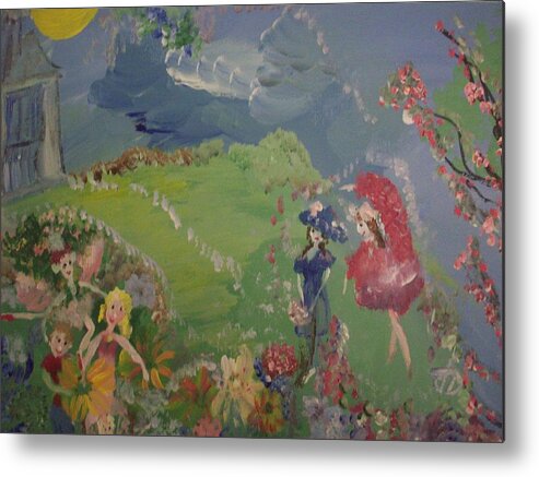 Blossom Metal Print featuring the painting I hope fairies are real by Judith Desrosiers