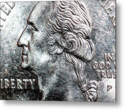 George Washington Metal Print featuring the photograph In God We Trust . Quarter . R4441 by Wingsdomain Art and Photography