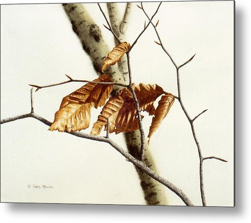 Nature Metal Print featuring the painting In the winter Breeze by Conrad Mieschke