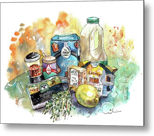 Travel Metal Print featuring the painting Ingredients For Yorkshire Cheese Scones by Miki De Goodaboom
