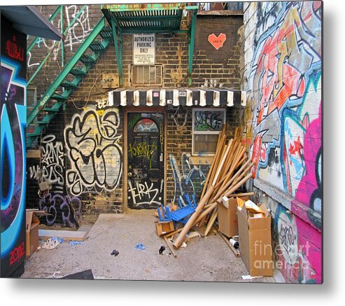 Garbage Cans Metal Print featuring the photograph Interesting Backdoor by John Malone