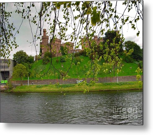 Inverness Metal Print featuring the photograph Inverness Castle through the Willow Trees by Joan-Violet Stretch