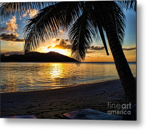 Hdr Metal Print featuring the photograph Island Sunset by Brian Governale