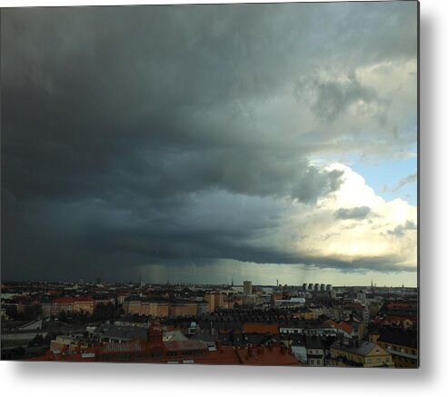 View Over Town. Bad Weather Is Clearing. Metal Print featuring the photograph It Gets Better by Ivana Westin