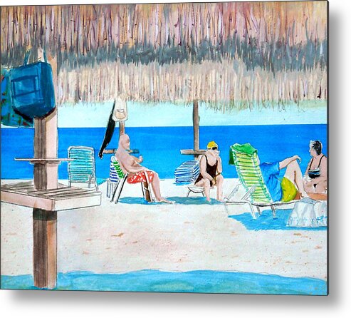 Beach Metal Print featuring the painting It's Always Sunny in Aruba by Anthony Ross