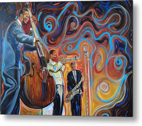 African-american Jazz Metal Print featuring the painting Jazz Brother by Emery Franklin