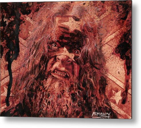 Ryan Almighty Metal Print featuring the painting Jeff Clayton - dry blood by Ryan Almighty