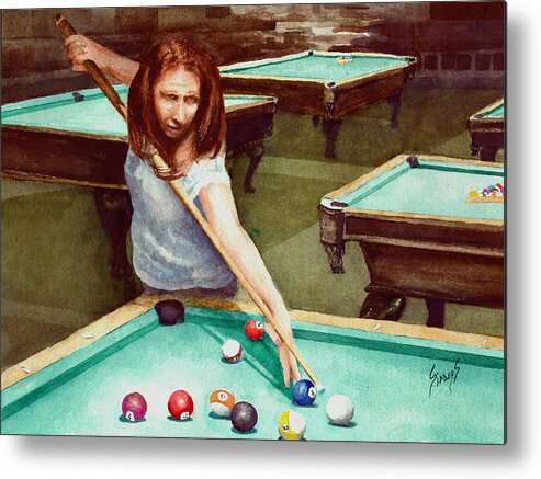 Pool Metal Print featuring the painting Jenifer by Sam Sidders