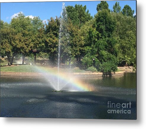 Fountain Metal Print featuring the photograph Just Right by Barbara Plattenburg