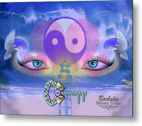 444 Metal Print featuring the digital art Hope is the Key to Balance Love and Peace by Barbara Tristan