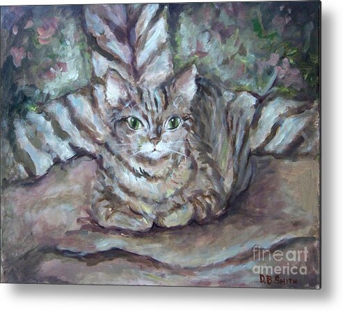 Kitty Metal Print featuring the painting Kitty Camo by Deborah Smith