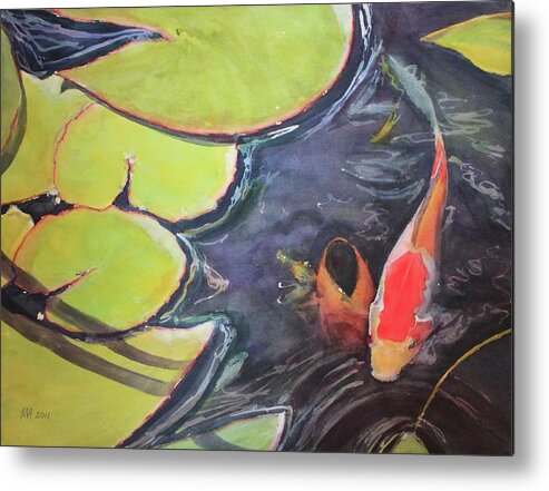 Koi Metal Print featuring the painting Koi Pond by Madeleine Arnett