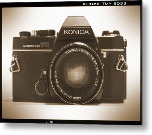 Vintage Film Camera Metal Print featuring the photograph Konica TC 35mm Camera by Mike McGlothlen
