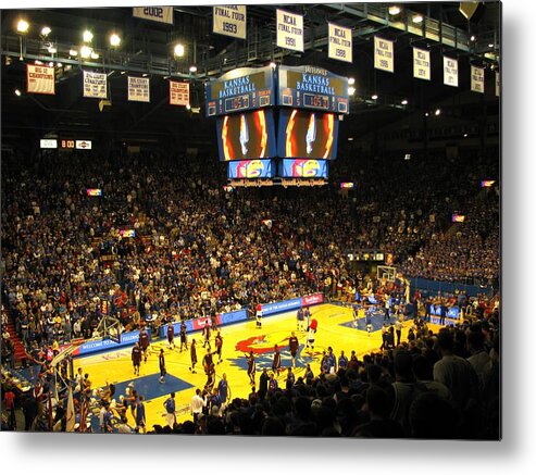 Allen Fieldhouse Metal Print featuring the photograph KU Allen Fieldhouse by Keith Stokes