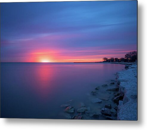 Illinois Metal Print featuring the photograph Lake Michigan Sunrise by Brad Boland