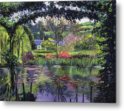 Landscapes Metal Print featuring the painting Lakeside Giverny by David Lloyd Glover
