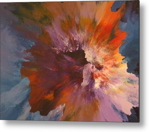 Abstract Metal Print featuring the painting Lambent by Soraya Silvestri