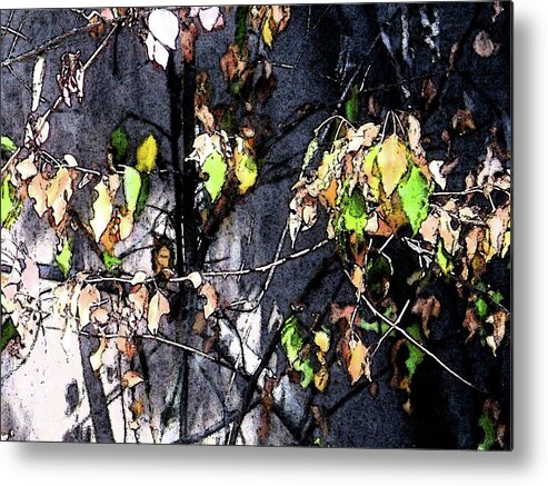 Leaf Metal Print featuring the digital art Last Leaves 4 by Eric Forster