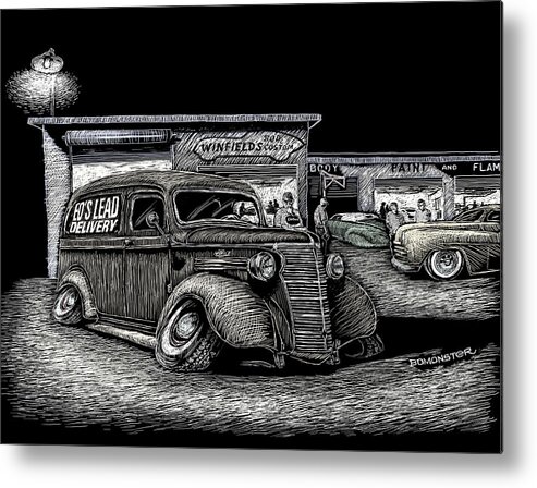 Gene Winfield Metal Print featuring the drawing Lead Delivery by Bomonster 