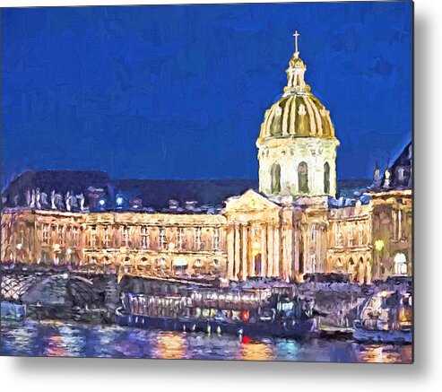 Les Invalides Metal Print featuring the digital art Les Invalides in the Evening by Digital Photographic Arts