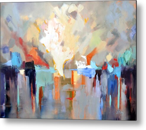 Color Metal Print featuring the painting Let There Be Light by Donna Tuten