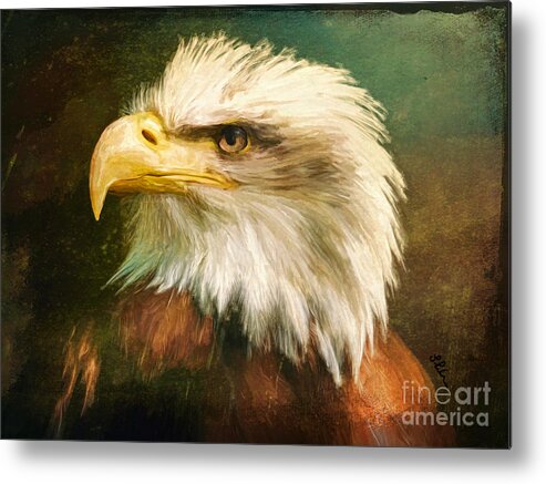 Eagle Metal Print featuring the painting American Bald Eagle by Tina LeCour