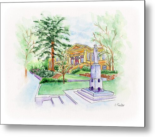 Library Metal Print featuring the painting Library a Carnegie Original by Lori Taylor