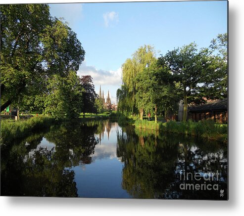 Lichfield Metal Print featuring the photograph Lichfield Cathedral Reflectons by Neil Finnemore