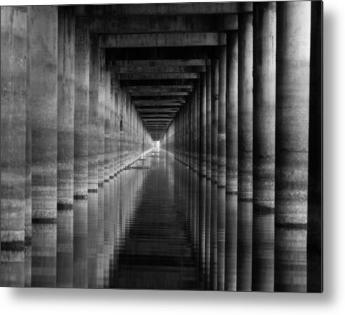 2 Pid Monochrome Open Metal Print featuring the photograph Light at the End of the Tunnel by Gregory Daley MPSA