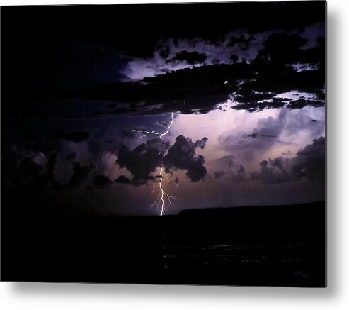Lightning Metal Print featuring the photograph Lightning Behind Cloud by Michael Blaine