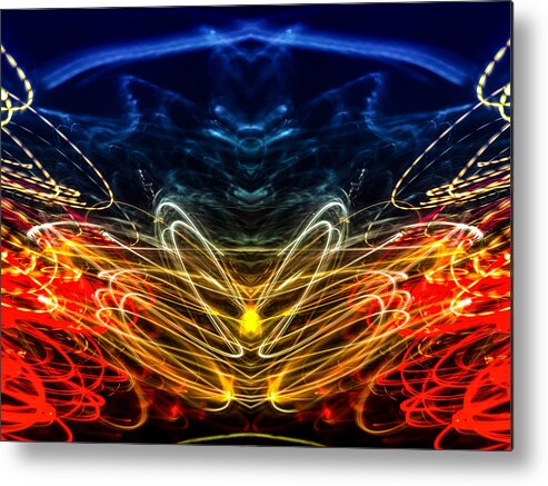 Pattern Metal Print featuring the photograph Lightpainting Abstract Symmetry UFA Prints #1 by John Williams