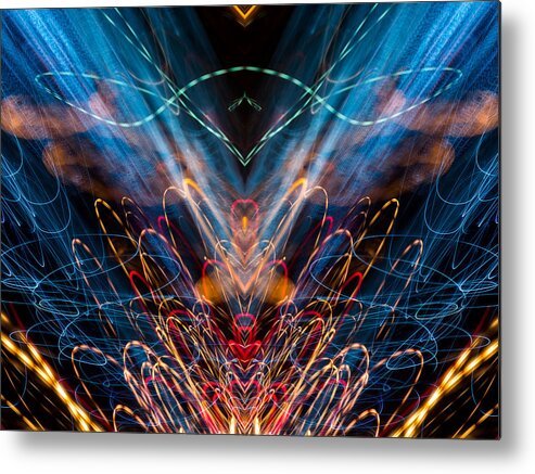 Pop Art Metal Print featuring the photograph Lightpainting Abstract Symmetry UFA Prints #11 by John Williams