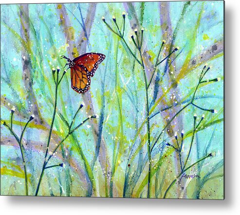 Butterfly Metal Print featuring the painting Lingering Memory 2 by Hailey E Herrera