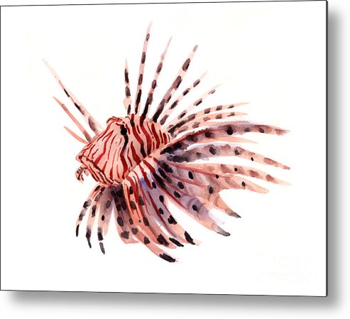 Lionfish Metal Print featuring the painting Lionfish by David Rogers