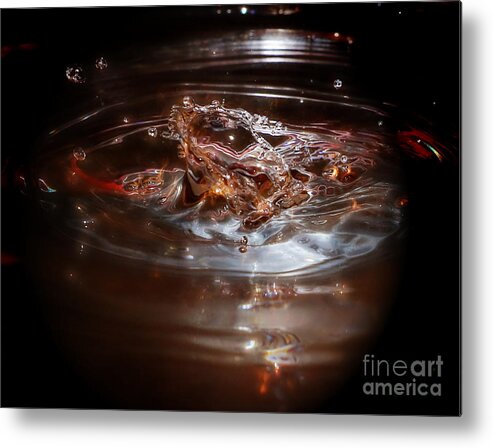 Water Drop Photography Metal Print featuring the photograph Liquid Diamond by Robert Pearson
