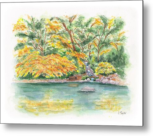 Lithia Park Metal Print featuring the painting Lithia Park Reflections by Lori Taylor