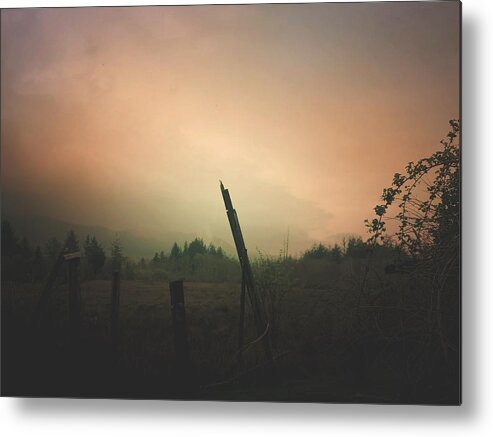 Rural Metal Print featuring the digital art Lonely Fence Post by Chriss Pagani