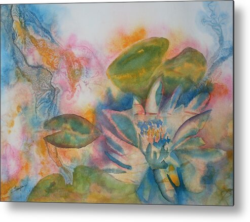 Lotus Flower Metal Print featuring the painting Lotus Flower Abstract by Warren Thompson