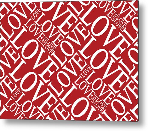 Love Metal Print featuring the digital art Love in Red by Michael Tompsett