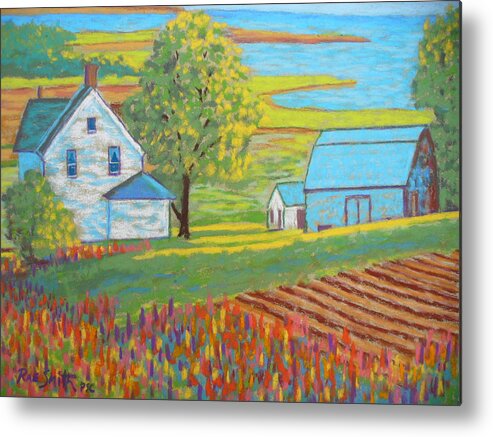 Pei Metal Print featuring the pastel Lupens on P.E.I by Rae Smith