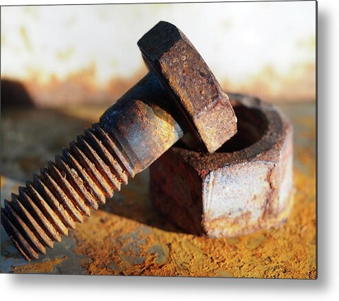 Machine Bolt Metal Print featuring the photograph Machine Bolt by Tom Druin