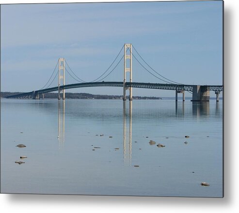 Mackinac Bridge Metal Print featuring the photograph Mackinac Bridge Mirror by Keith Stokes