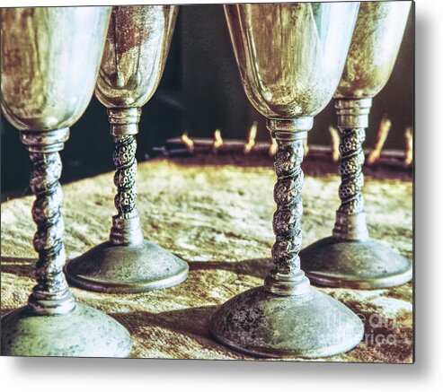 Macro Metal Print featuring the photograph Macro Goblets Still Life by Phil Perkins