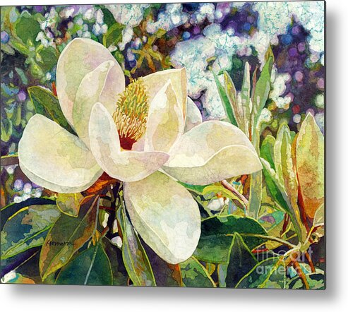 Magnolia Metal Print featuring the painting Magnolia Melody by Hailey E Herrera
