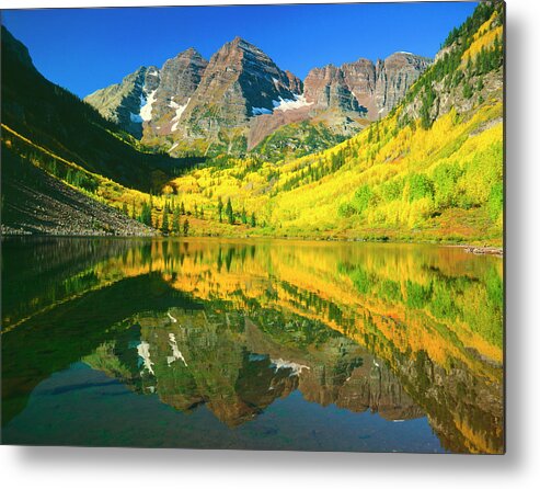 Wild Metal Print featuring the photograph Maroon Bells Autumn by Mark Miller